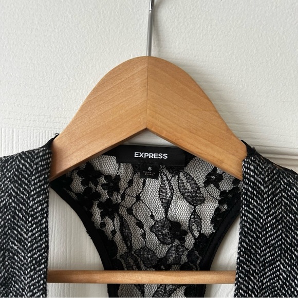 Express Y2K Herringbone Lace Vest - Picture 2 of 5